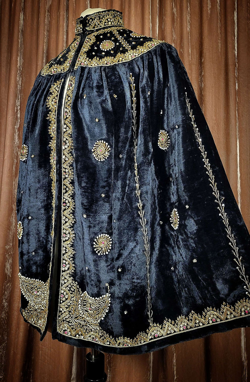 Thumbnail: 1930s Embroidered Velvet Cape