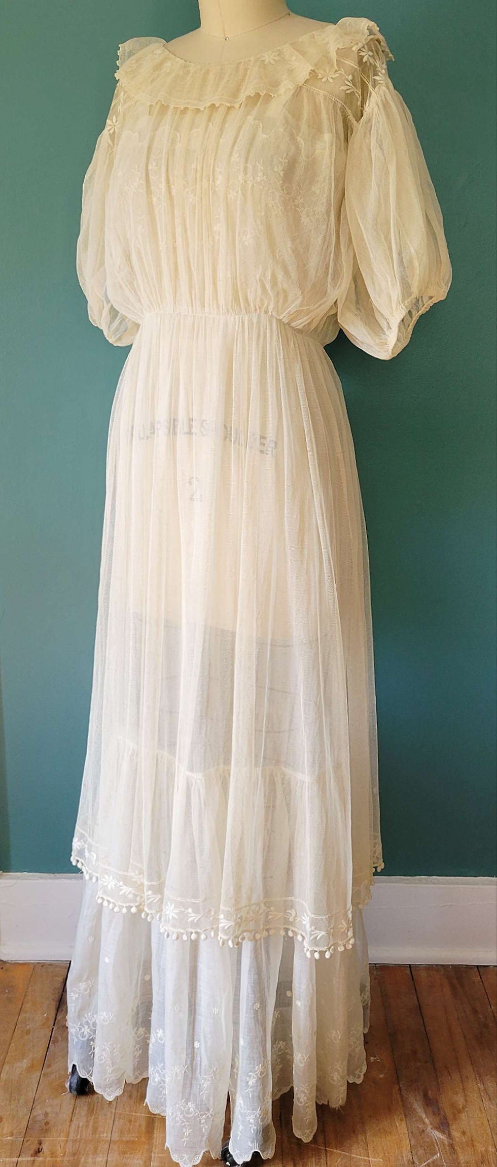 Thumbnail: 1900s Net and Embroidered Organdy Dress