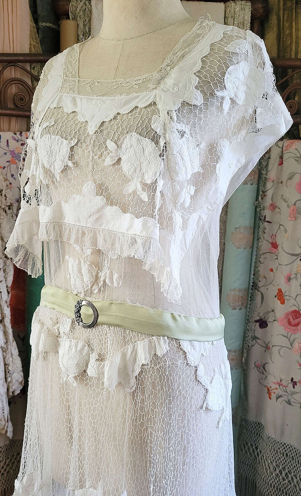 Thumbnail: 1920s Cotton Net Lace Dress