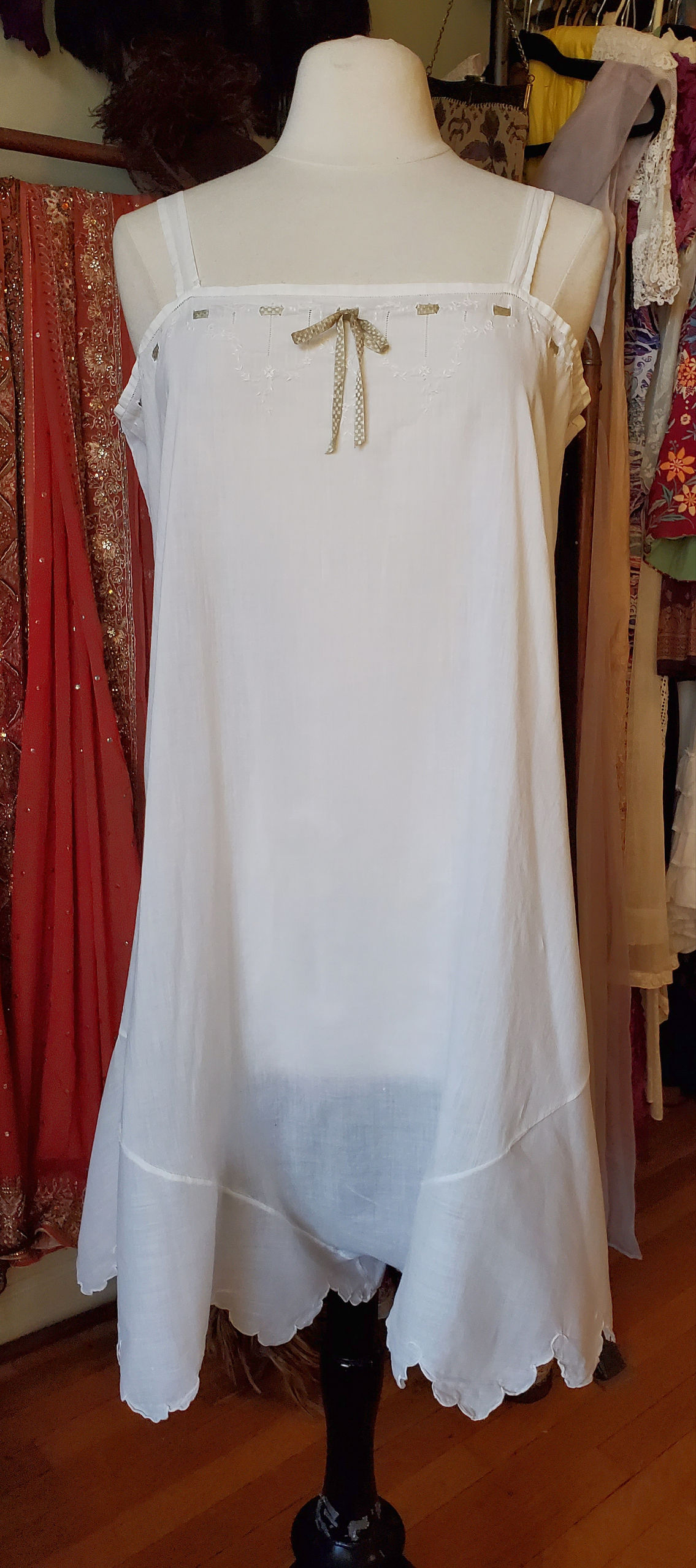 1920s Embroidered Cotton Step-in