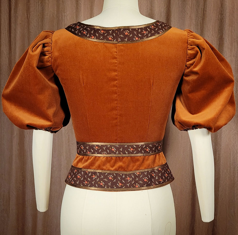 Thumbnail: Amber and Spice Calico Velveteen Peplum Top