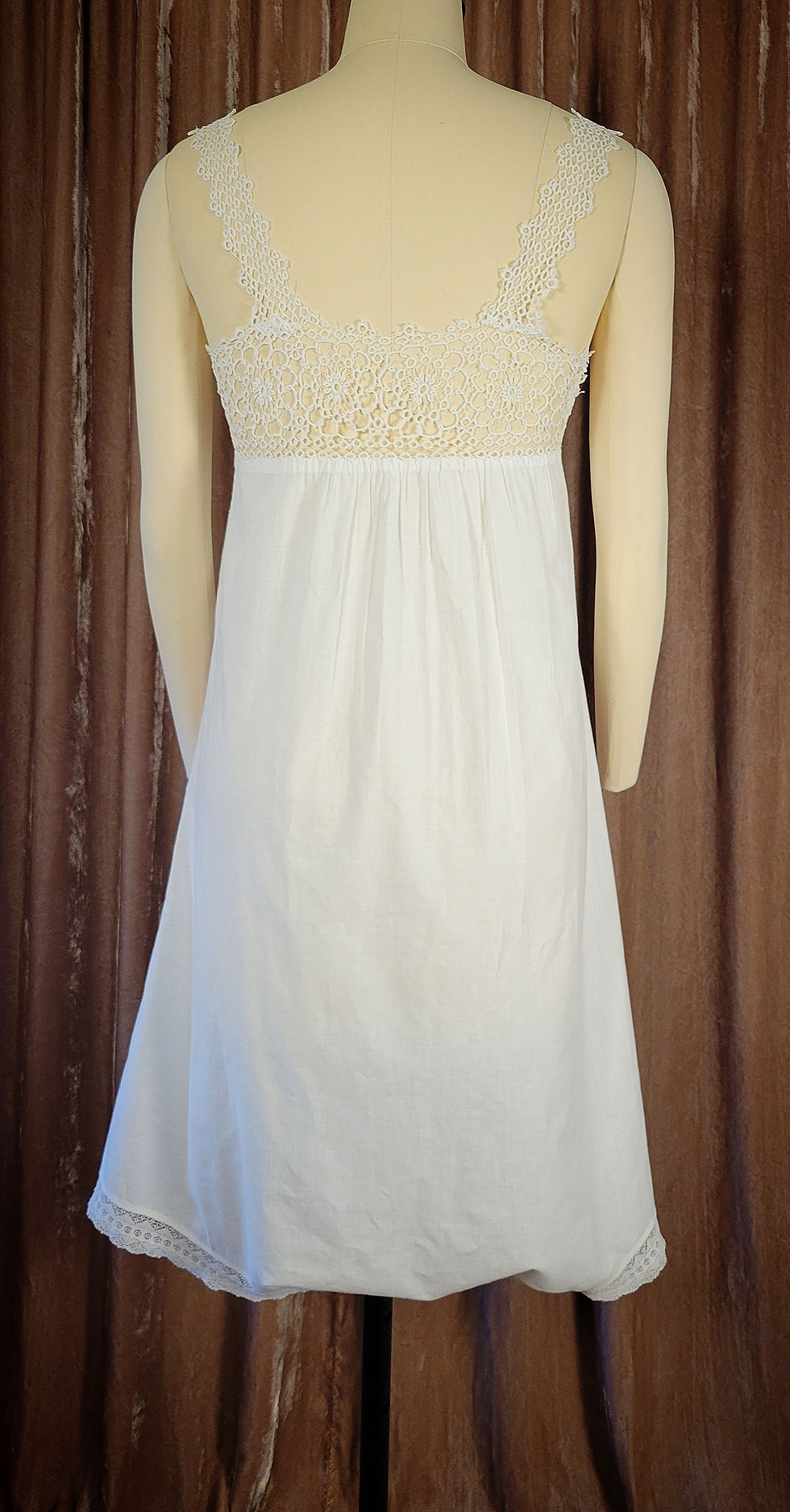 Thumbnail: 1910s Cotton Tatted Yoke Chemise 