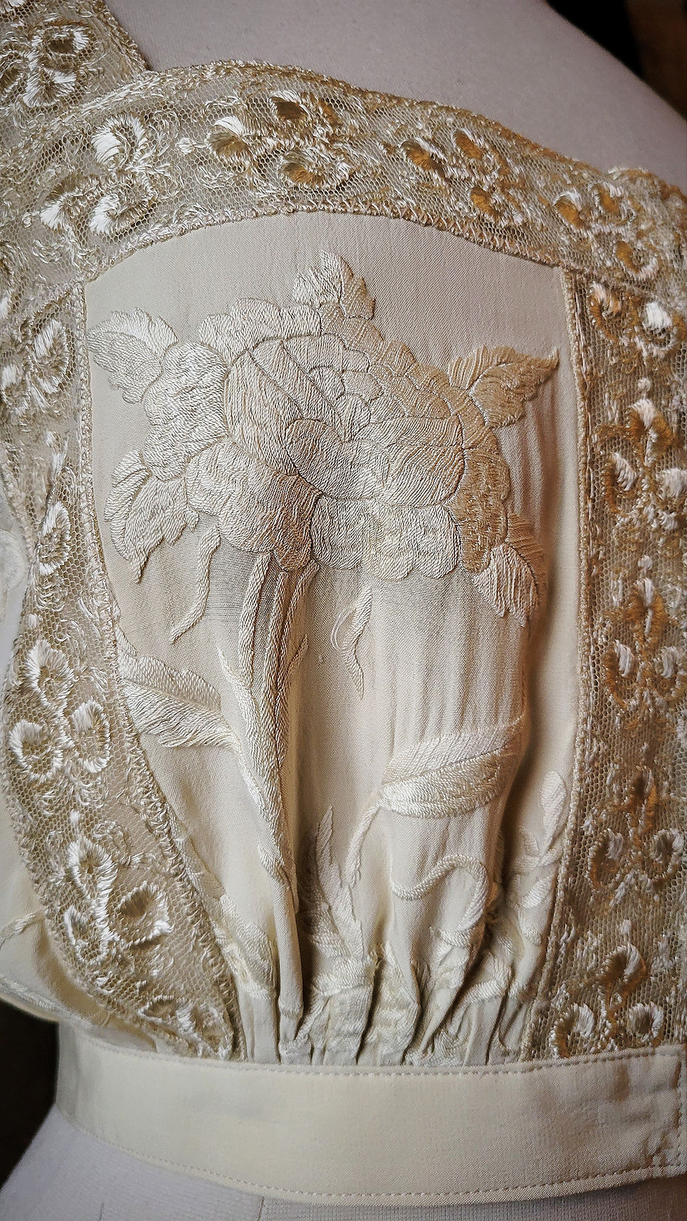 Thumbnail: Ivory Peonies Silk Camisole 