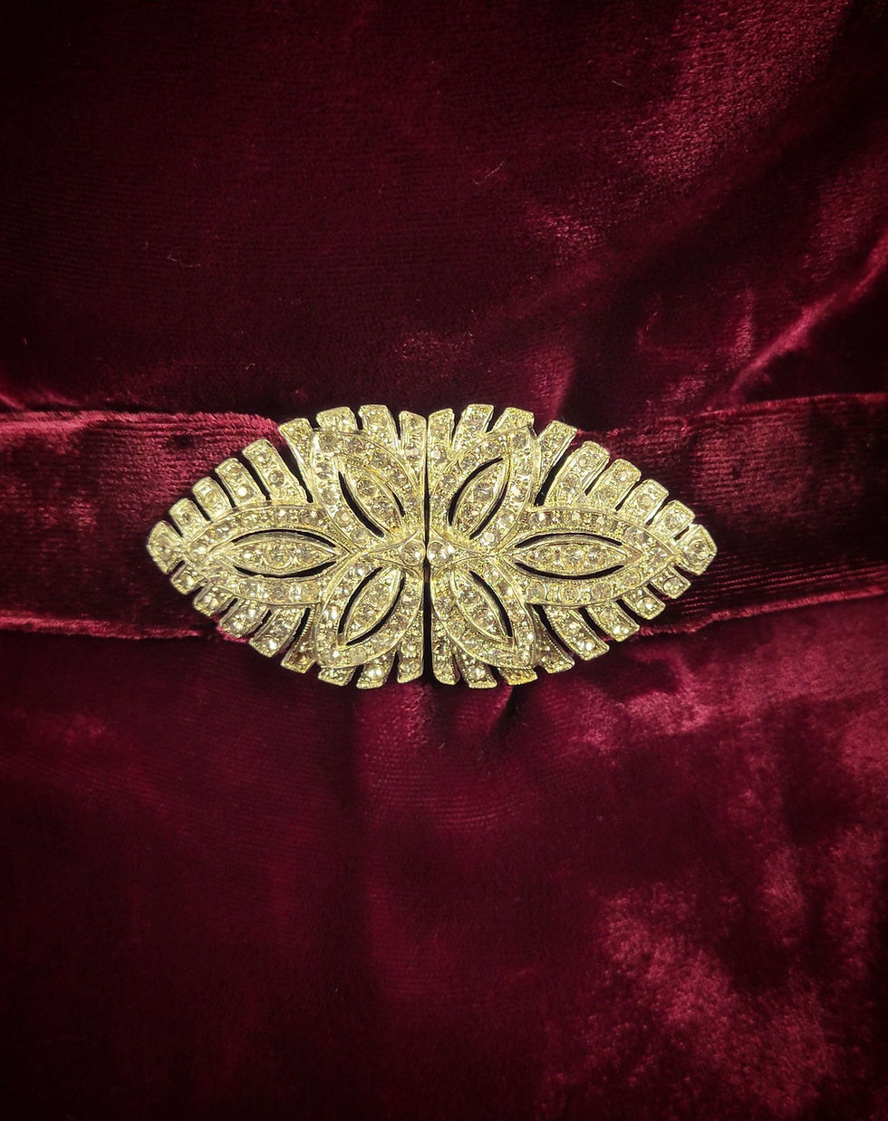 Thumbnail: 1930s Garnet Silk Velvet Gown