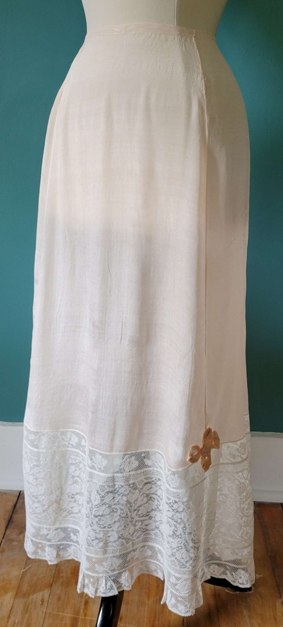 Thumbnail: 1910s Blush Pink Silk Slip Skirt