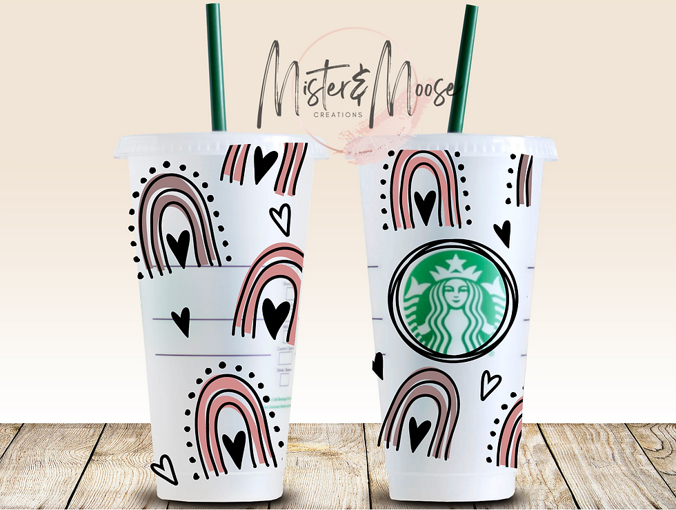 Colored Rainbows Starbucks reusable cup