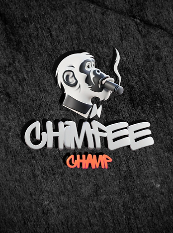 Chimpee Champ logo: a rebellious smoking chimp in bold graffiti font — the symbol of unapologetic attitude and street-smart i