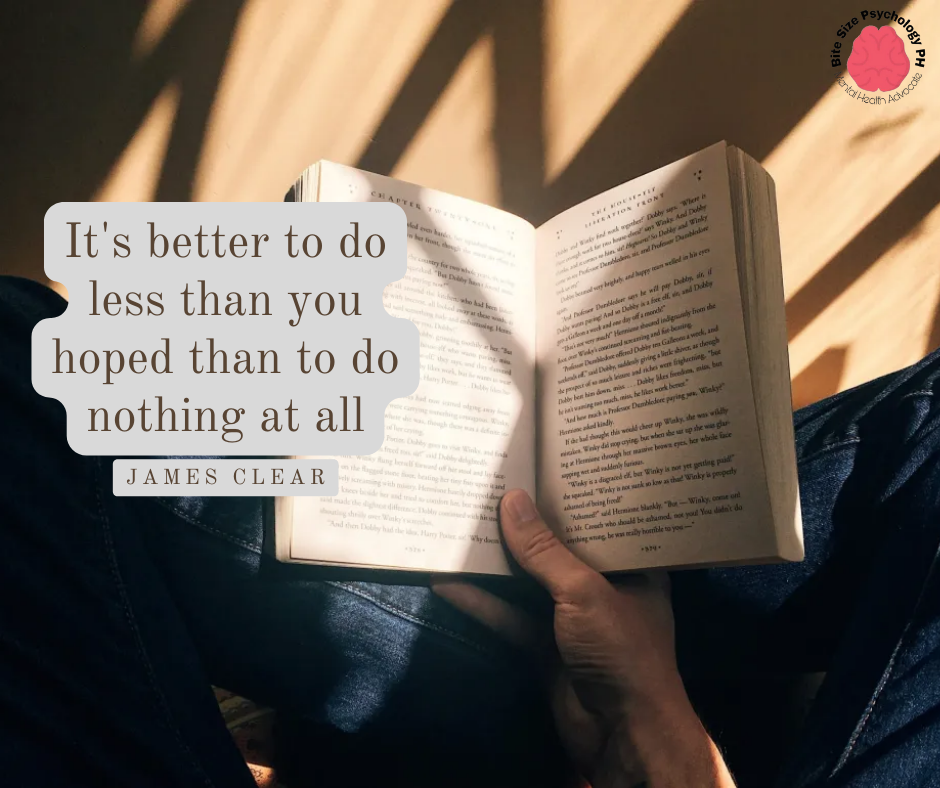 It's better to do less than you hoped than to do nothing at all