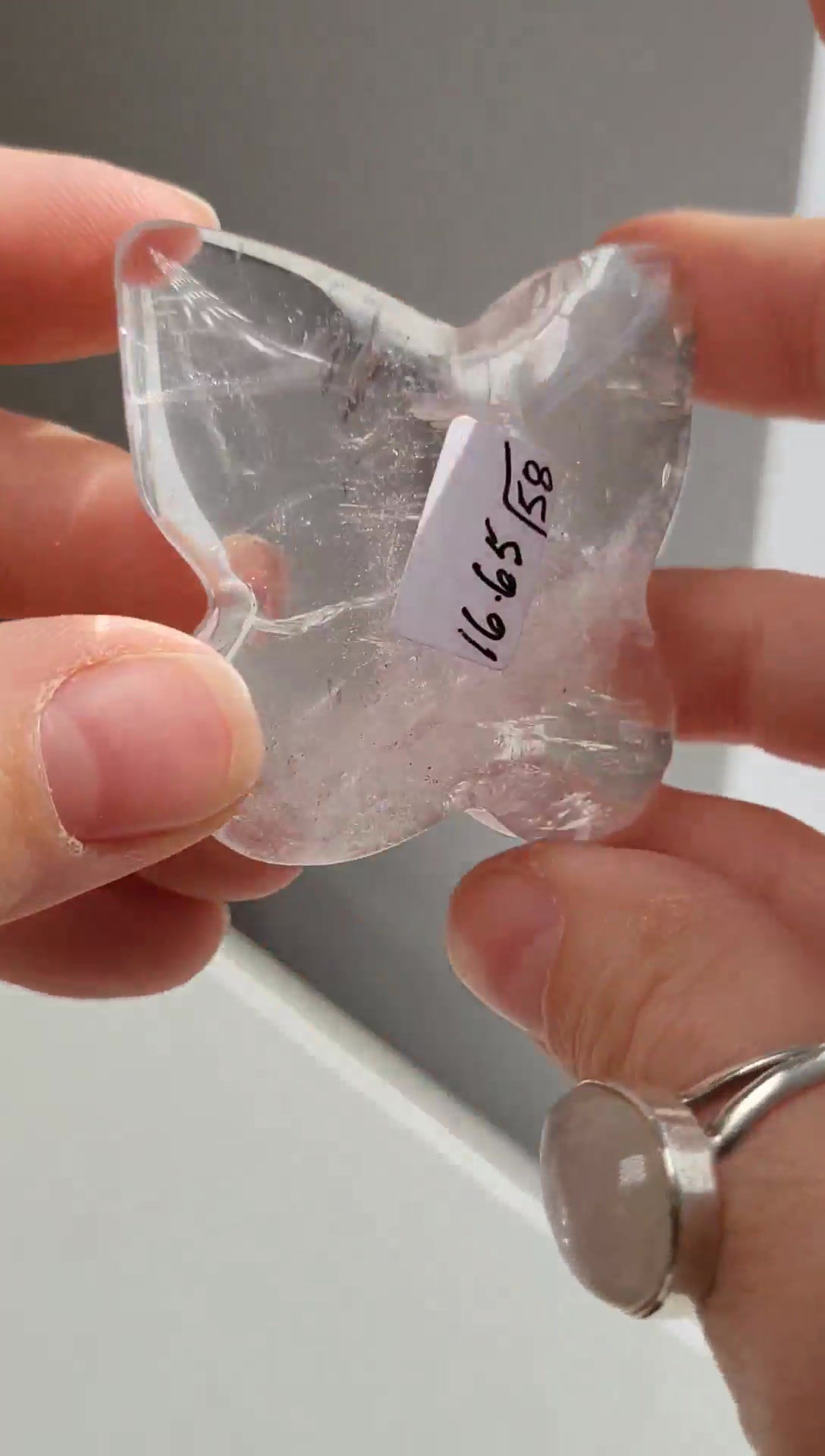 Papillon 3d quartz clair/ Clear quartz 3d butterfly #58