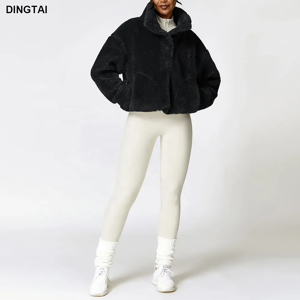 Miniatura: Chaqueta polar mujer invierno, cálida, holgada y suave para deporte o exterior