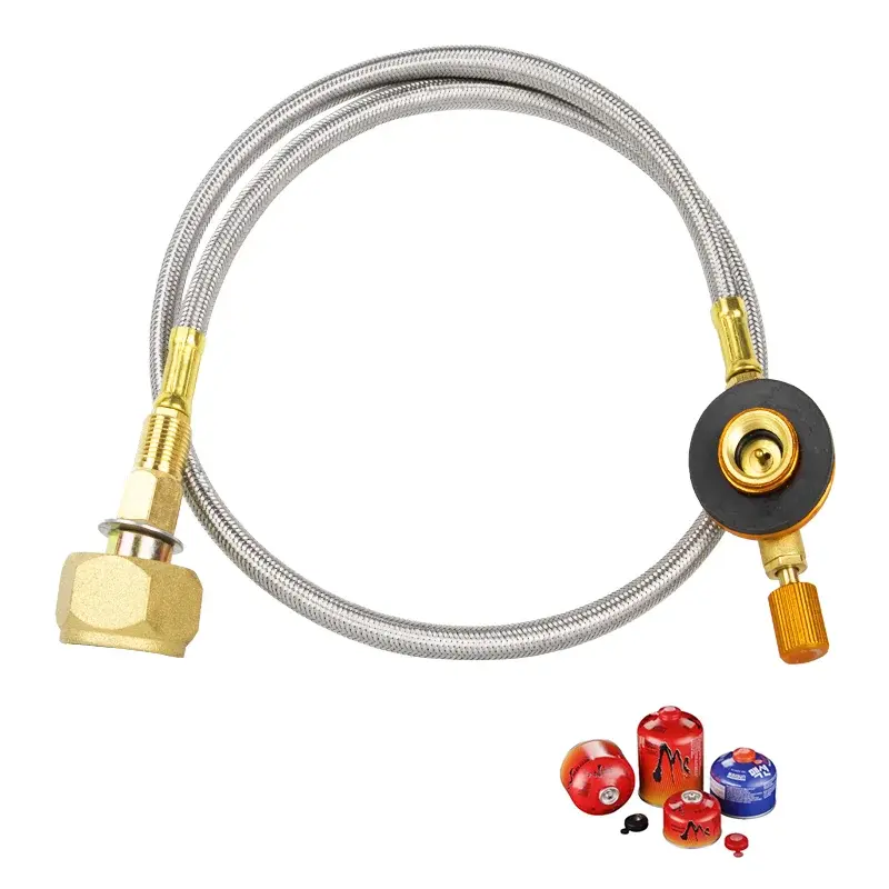 Miniatura: Adaptador gas camping LPG butano, recarga cilindro plano, accesorio portátil