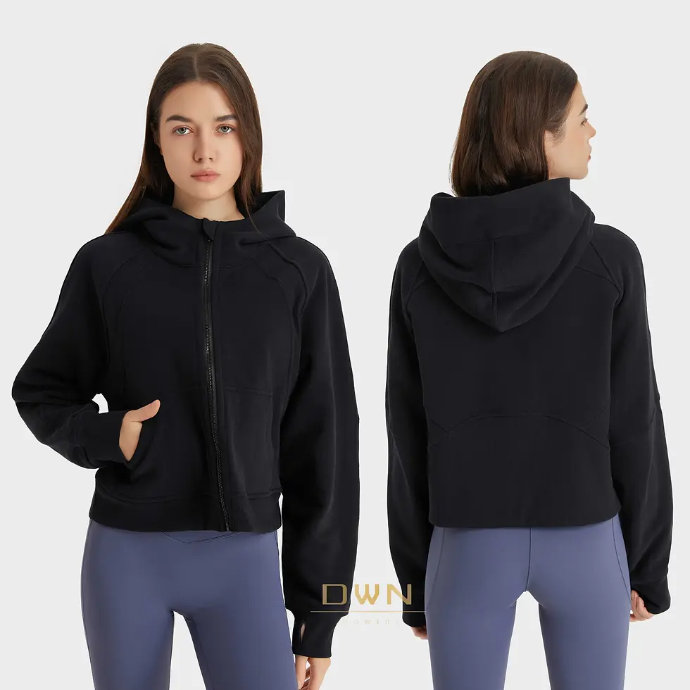 Miniatura: Chaqueta deportiva mujer fleece, cálida, antiarrugas, holgada y versátil"