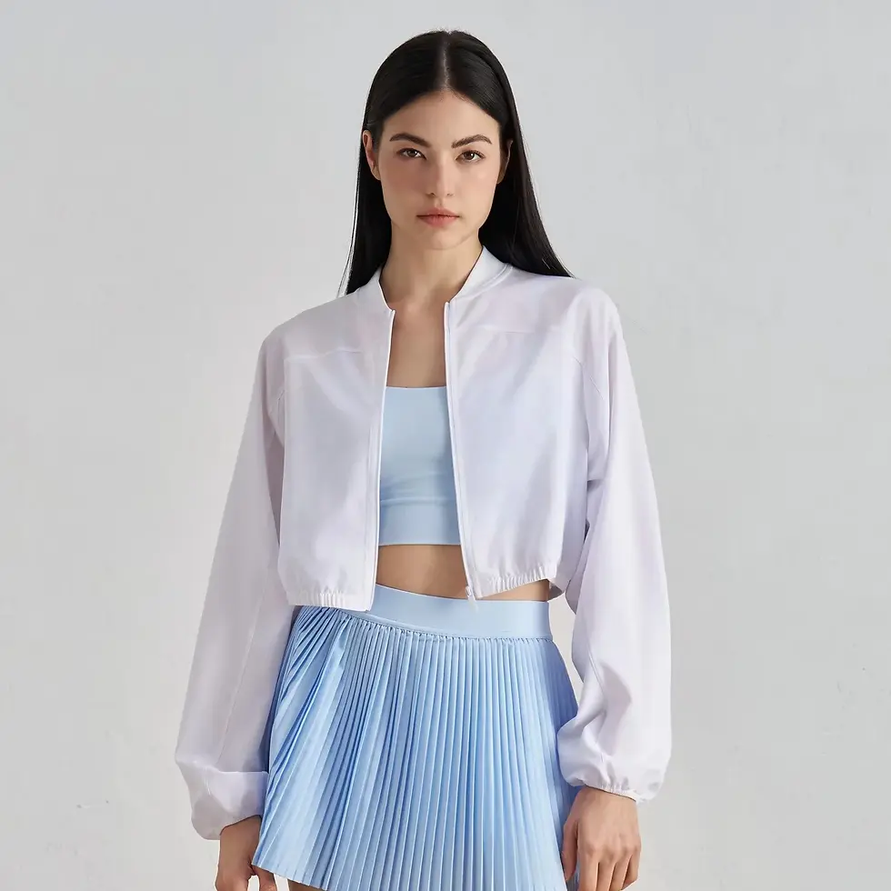 Miniatura: Chaqueta deportiva mujer ligera con cremallera completa, sin capucha y moderna