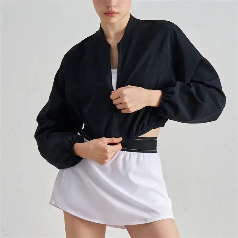 Miniatura: Chaqueta deportiva mujer ligera con cremallera completa, sin capucha y moderna