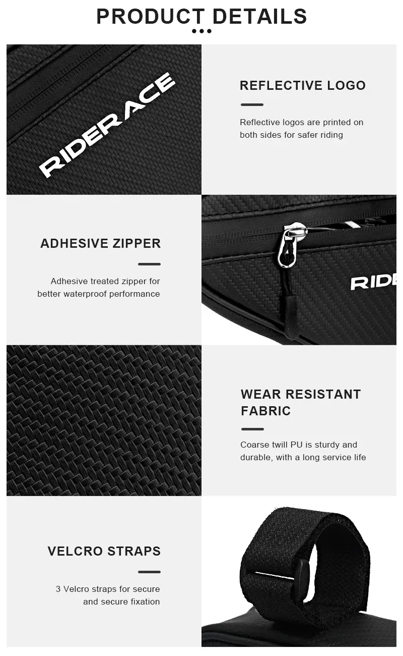 Miniatura: Bolsa triangular RIDERACE 3L para bici de ruta o MTB, impermeable y resistente
