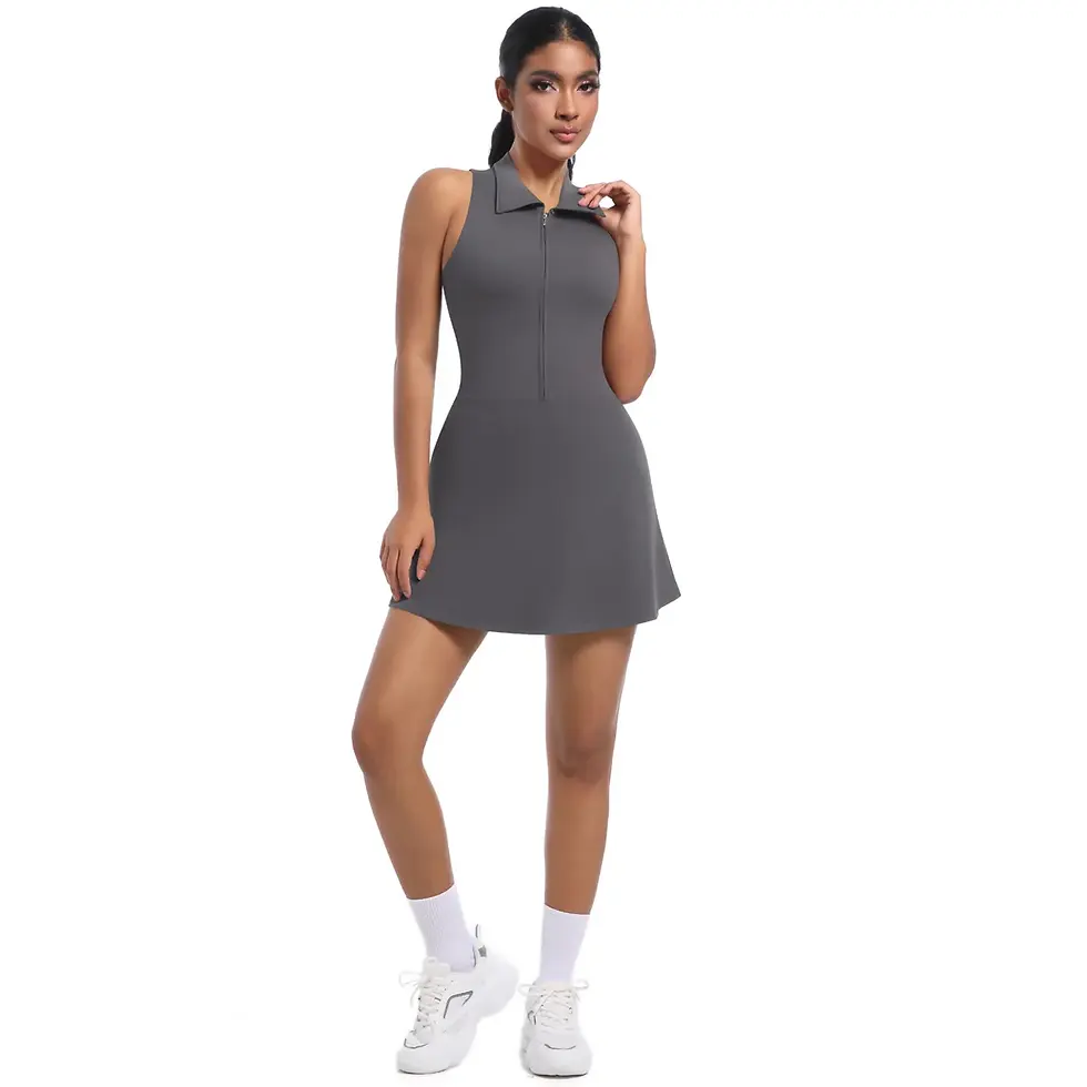 Miniatura: Vestido deportivo mujer cintura alta, transpirable, secado rápido, yoga/tenis