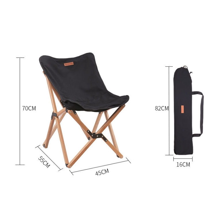 Miniatura: Silla plegable de madera y lona, portátil para playa, camping y exterior