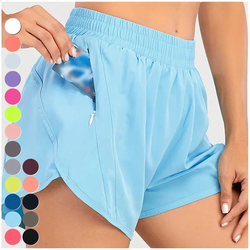 Miniatura: Short deportivo mujer 2 en 1 transpirable, con cordón, suelto y cómodo
