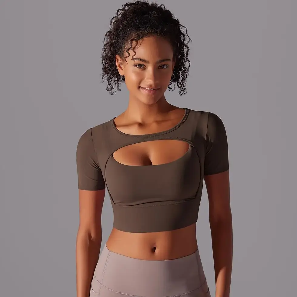 Miniatura: Camiseta deportiva mujer malla, secado rápido, doble capa y estilo fitness