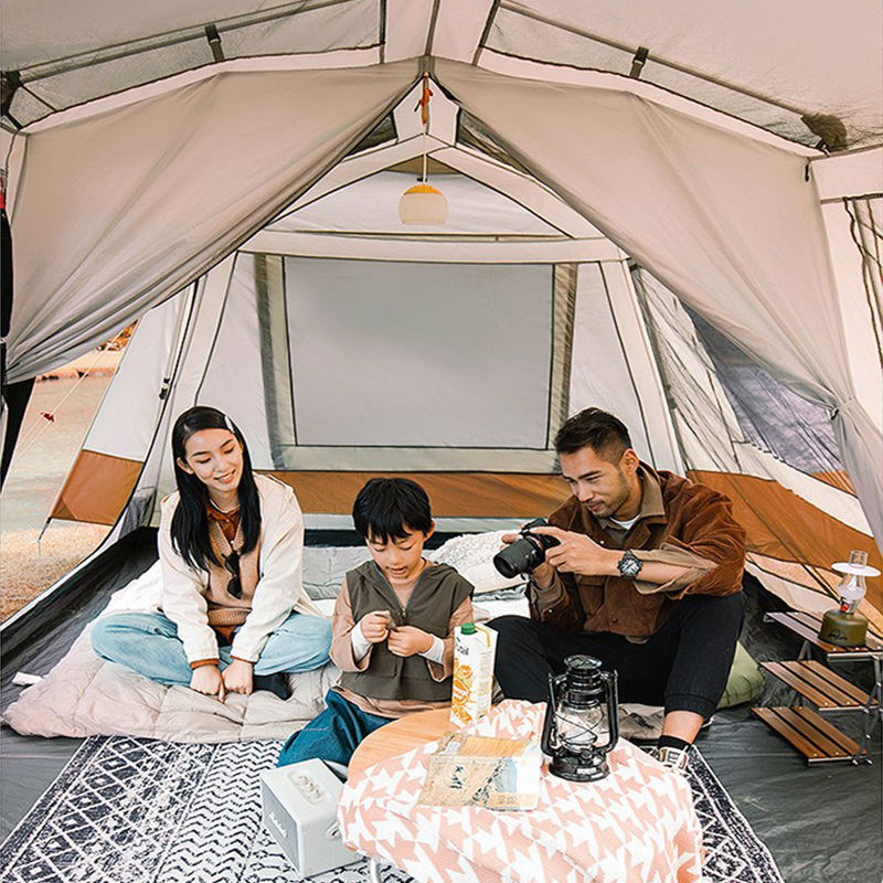 Miniatura: Tienda camping automática 2 habitaciones y sala, glamping familiar de lujo