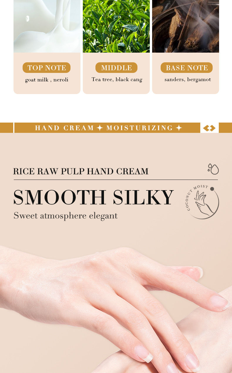 Miniatura: BIOAQUA White Rice Hand Cream Whitening Moisturizing Nourishing Anti-aging Handc