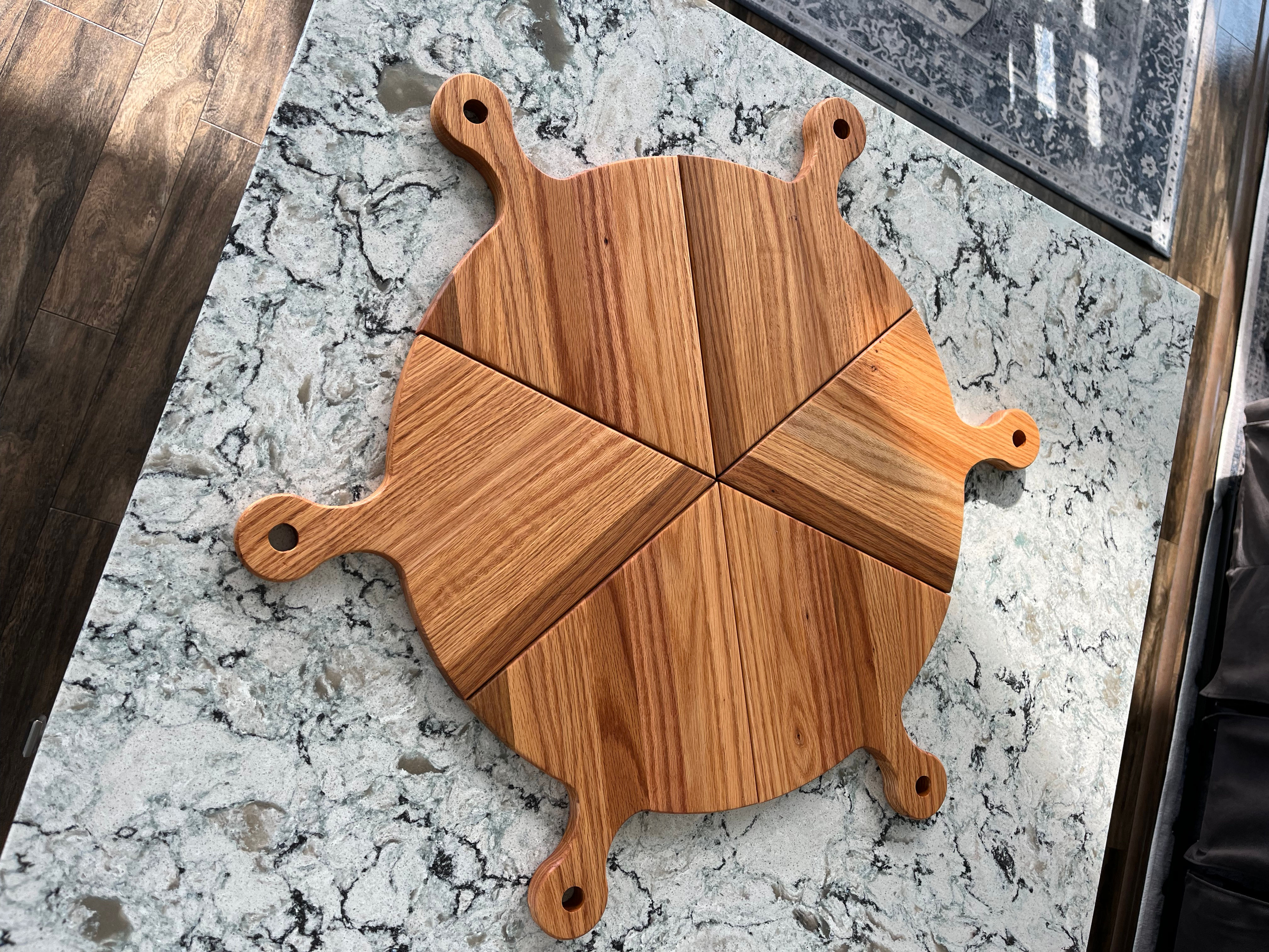 26"Pizza server. 6 slices. 3/4" oak.