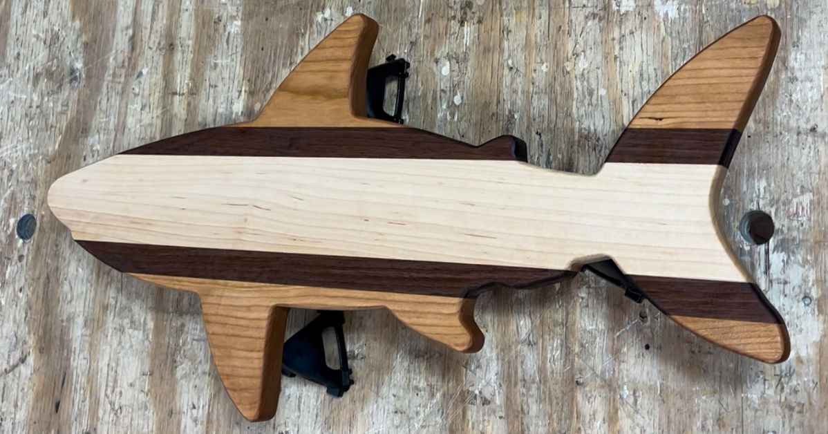 Shark-cuterie board! 20" x 10" Maple, cherry and walnut!