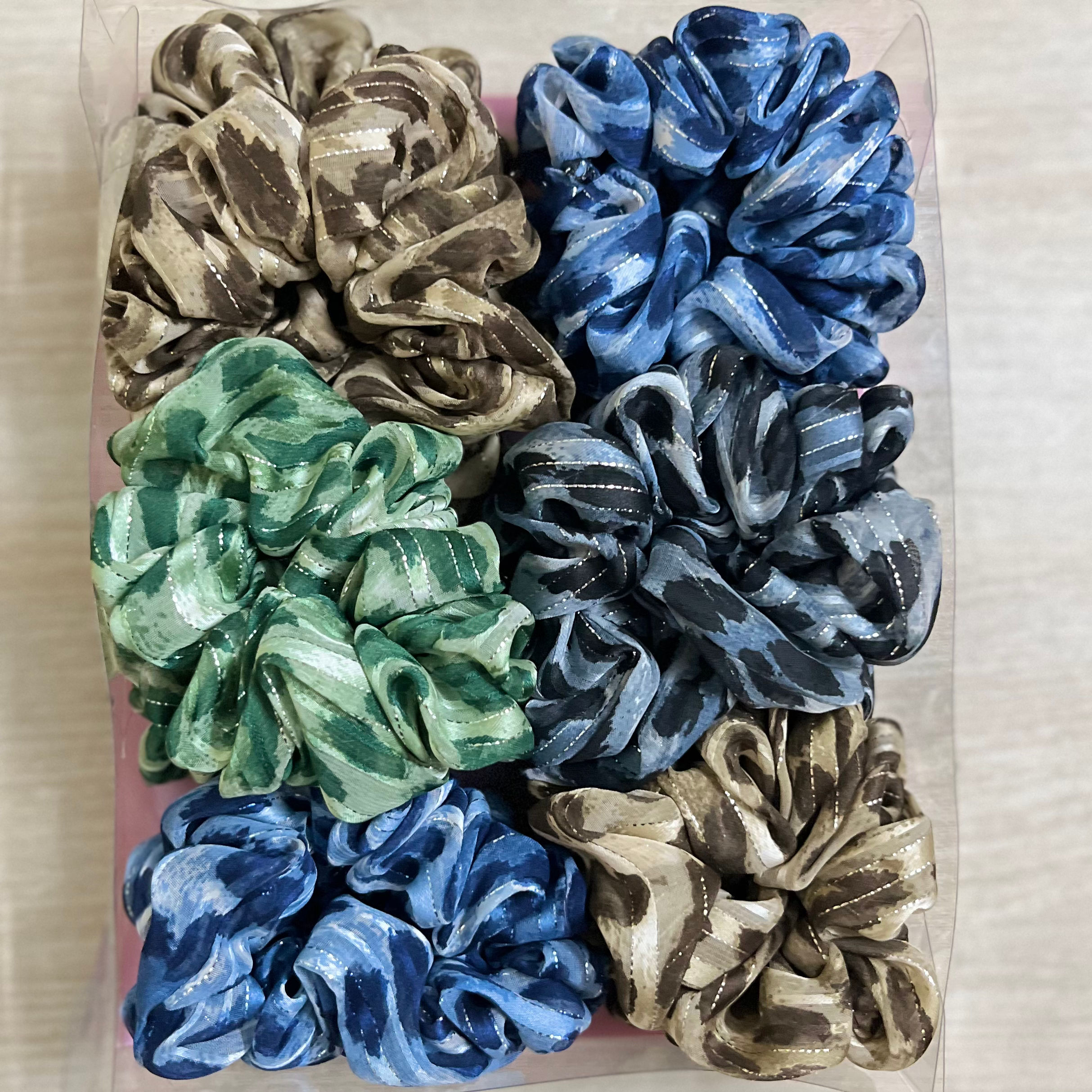 Premium Style Scrunchies – Set of 6