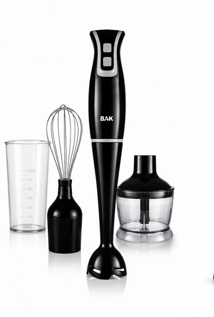 Mixer 3 em 1 BAK com Batedor, Mini Processador