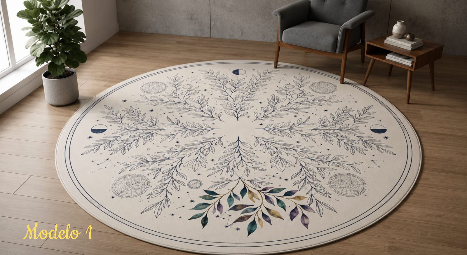 Tapete Tela de Chão L. Jardim Astral | Objeto de Design Interativo para Pintura