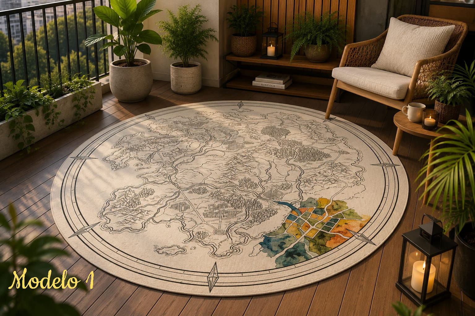 Tapete Tela de Chão – Cartografia | Objeto de Design Interativo para Pintura
