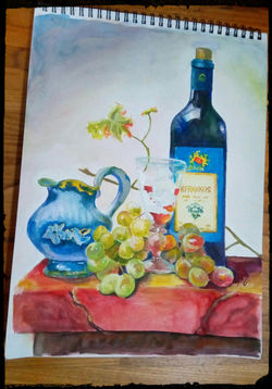 Wine and berries