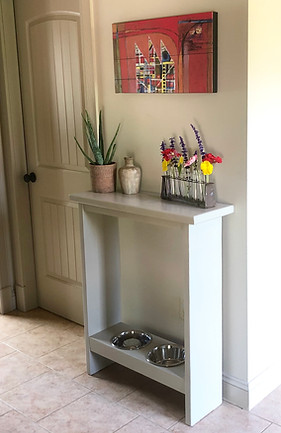 DIY Dog Bowl Console Table