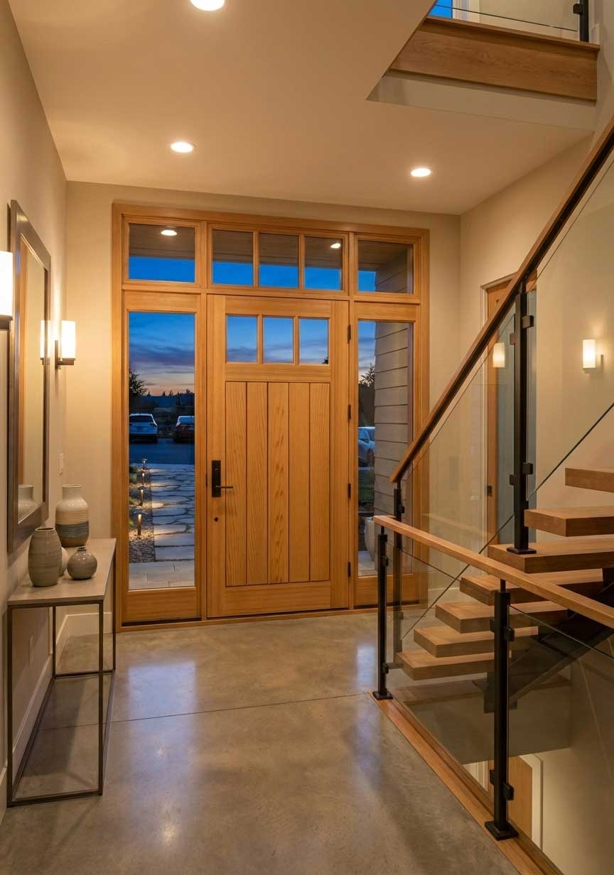 Pattern #474 with Pattern #110SL Sidelites, accompanied by Transom Patterns #122 & 123 in Cedar