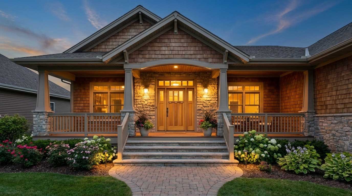 Pattern #545c with Pattern #546 Sidelites, accompanied by Transom Pattern #1312 in Fir