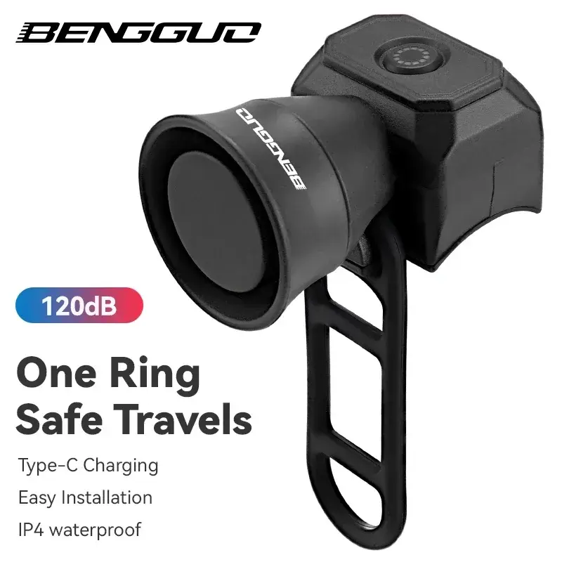 Miniatura: Bicycle Horn Mountain Bike Battery/USB Charging Waterproof Electronic Bike Bell 