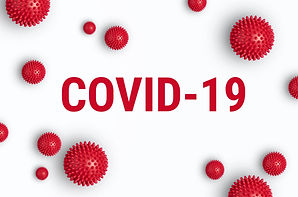 Inscription COVID-19 on white background