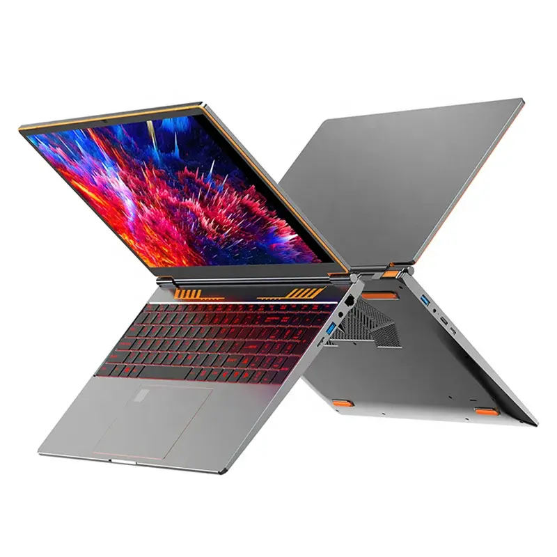 Thumbnail: Two gaming laptops, one open with a vibrant display
