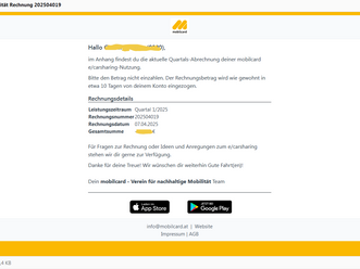 Umstellung bei Rechnungsversand