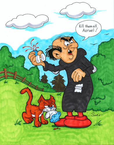 Smurfs Gargamel Art Print 12 x 18 | Straw Dog's Studio