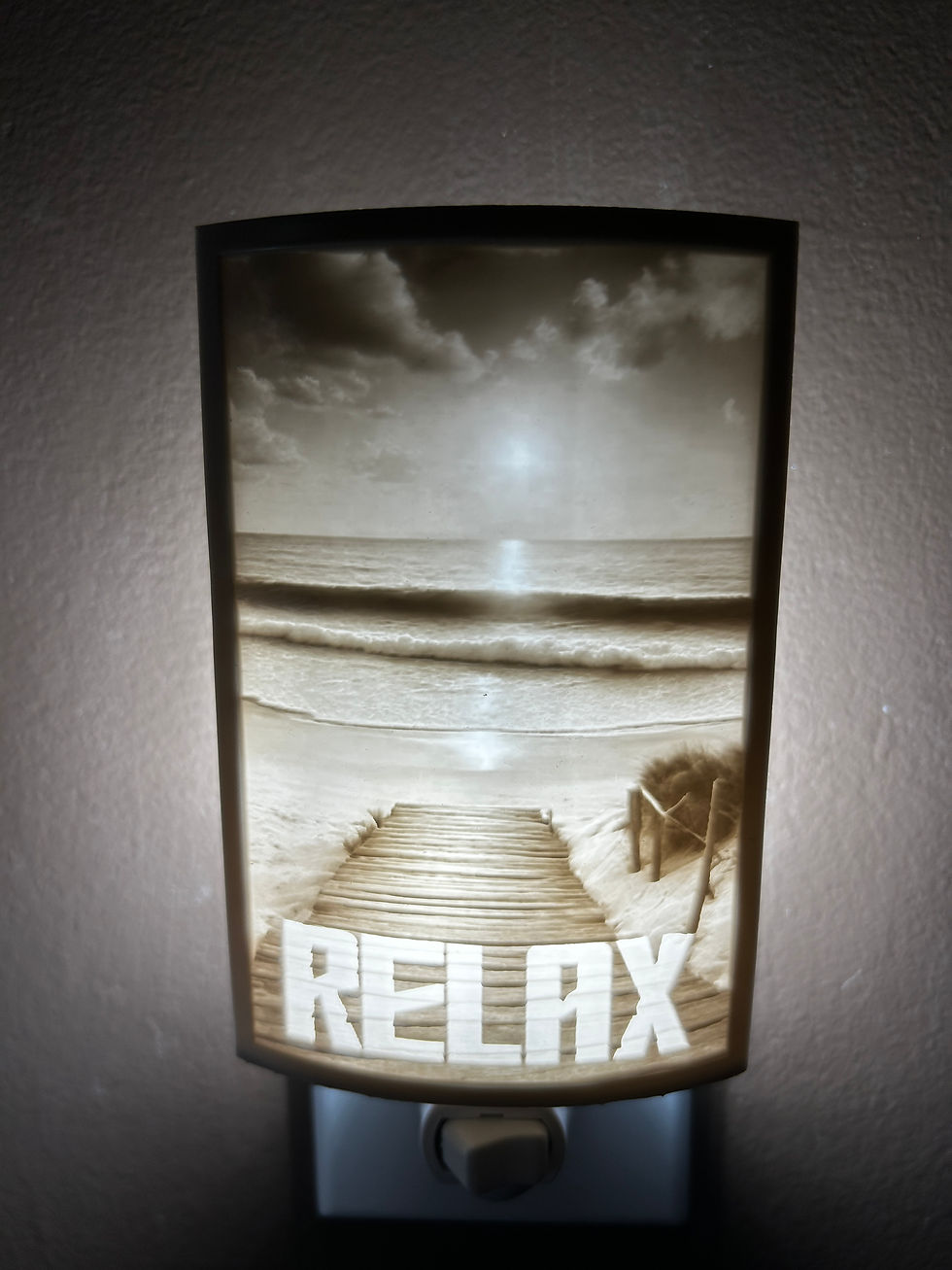 Thumbnail: Relax Beach Scene Unique Custom Made 3D Lithophane Night-Light