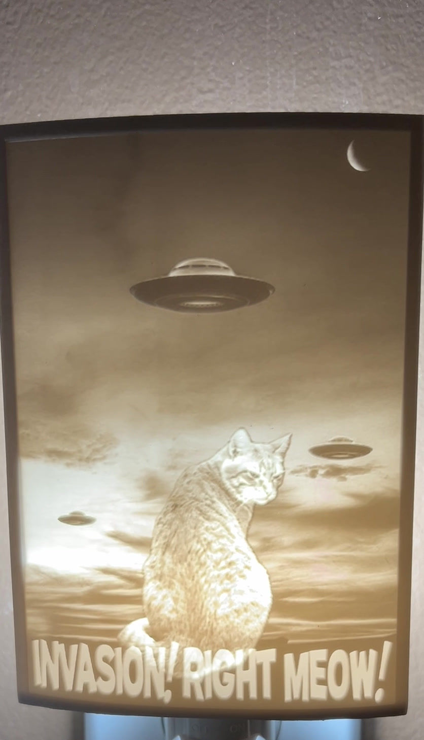 Thumbnail: Invasion Right Meow! Unique Custom Made 3D Lithophane Night-Light