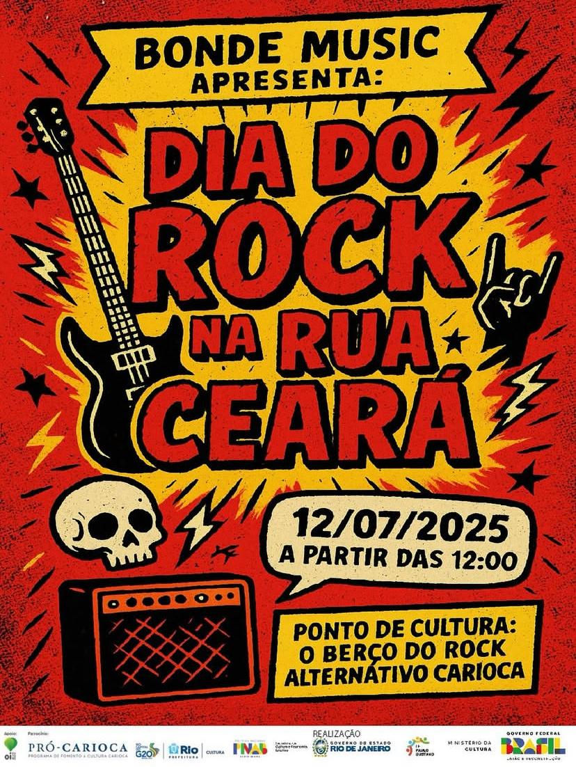 Rua Ceará celebra o Dia do Rock com mais de 20 bandas e cultura alternativa no RJ