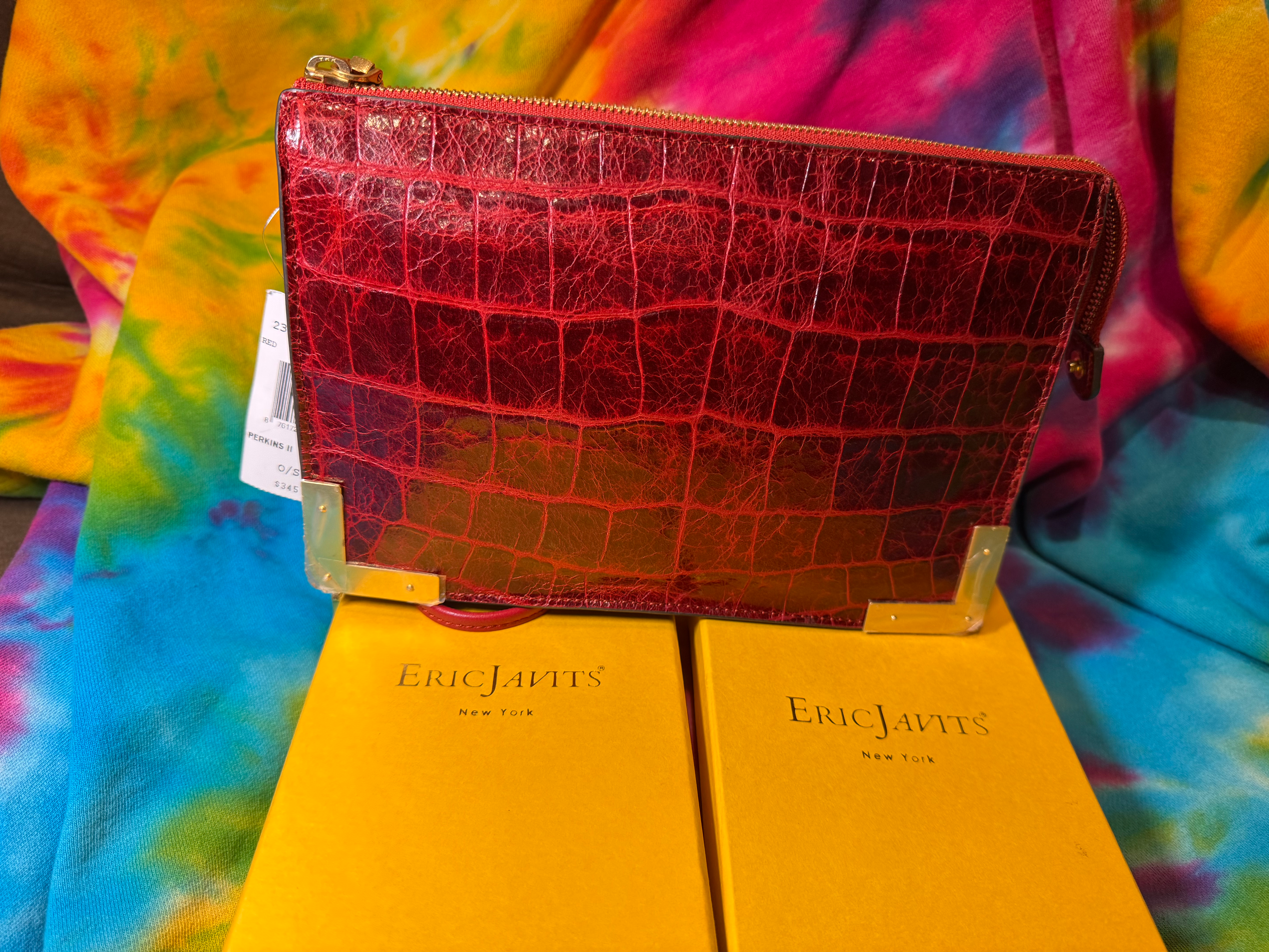 Eric Javits New York red Perkins bag purse