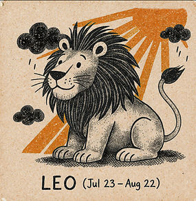 Leo lion with sun flames from dark clouds