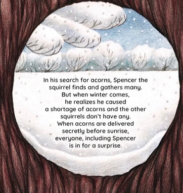 Back cover of Spencer the Squirrel children's book