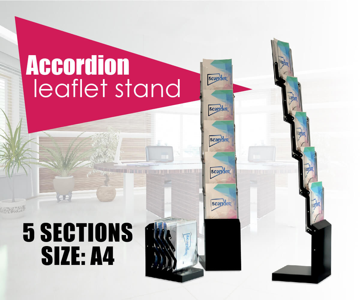 Accordion leaflet stand