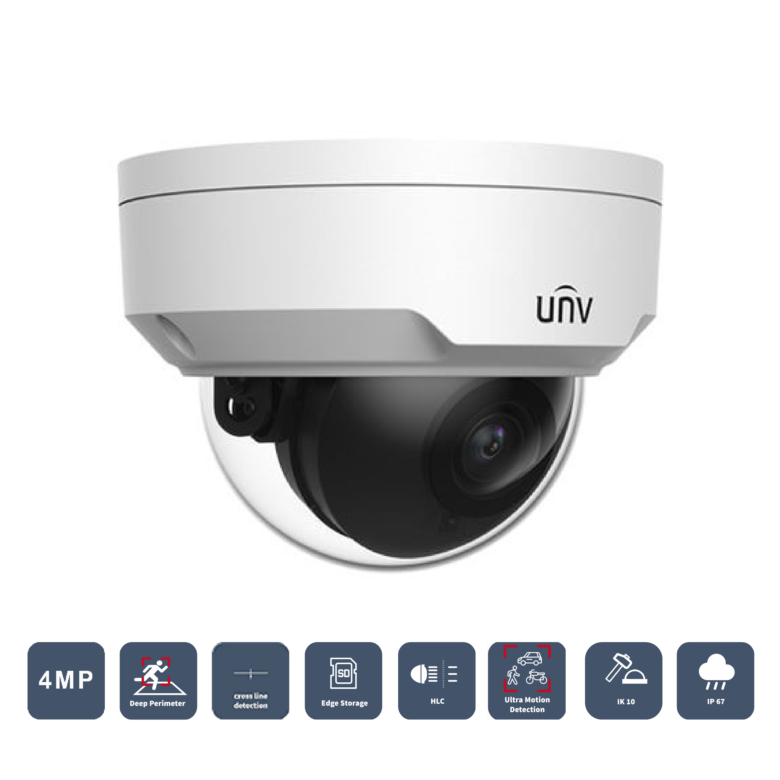 Cámara IP Domo fija IR de 4 MP - Easy Series