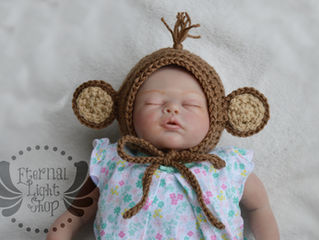 ANY COLORS/SIZES Monkey Baby Bonnet/Hat