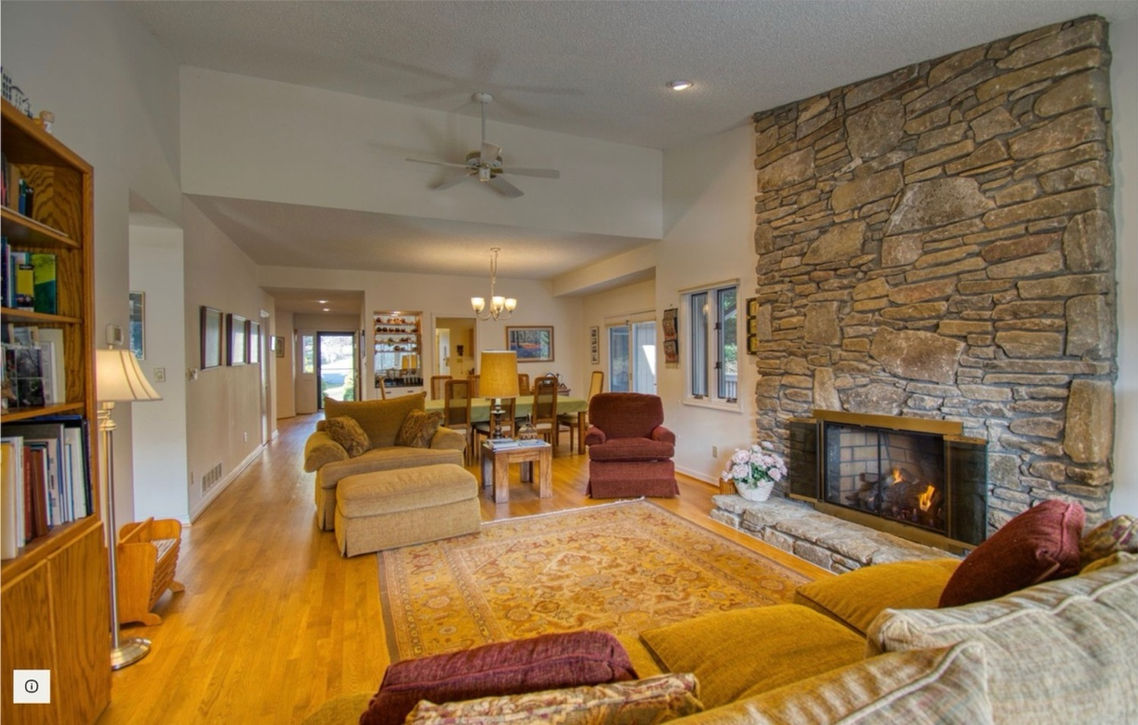 Before Luxury living room remodel by TwinBrother Builders, featuring modern design and high-end finishes in Asheville, NC.